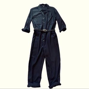 Banana Republic Factory Tencel Black Jumpsuit, Size 10